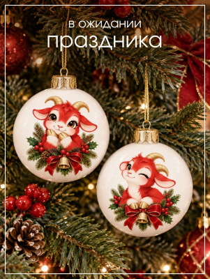 Наклейки переводные для свечей и декора Красная Коза из каталога Наклейки декупажные для декора свечей, яиц, изделий из гипса, в интернет-магазине BPW.style